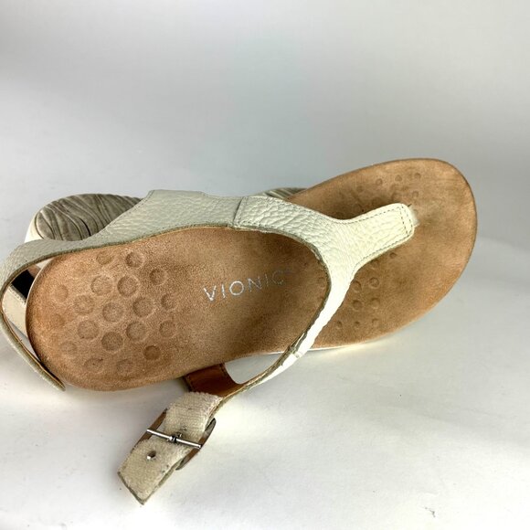 Vionic Terra Women's Leather Thong Slingback Sandals – Arch Support Comfort Sz.9 - Picture 9 of 13